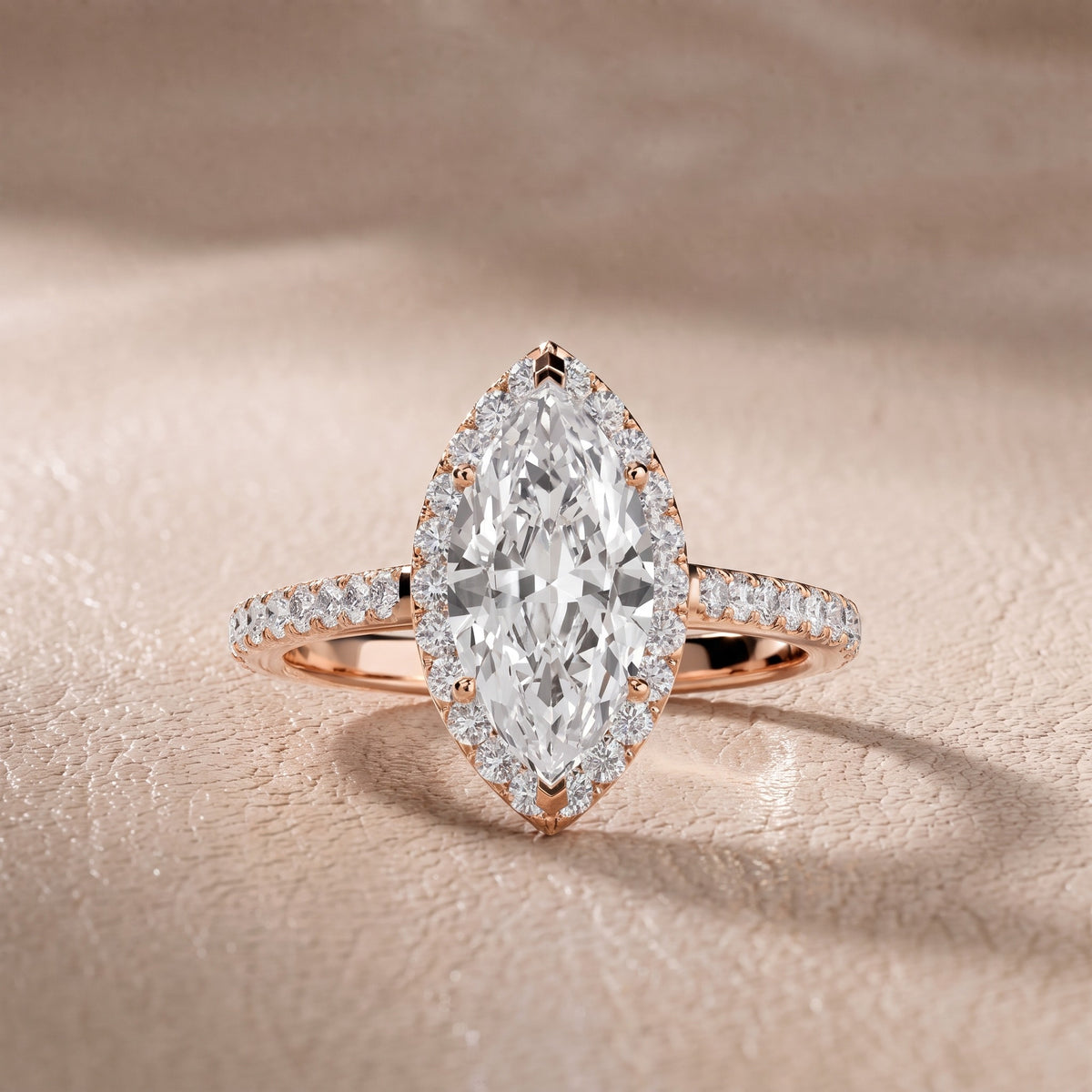 Willa Halo Micropavé Marquise Diamond Engagement Ring in Rose Gold - front.jpg