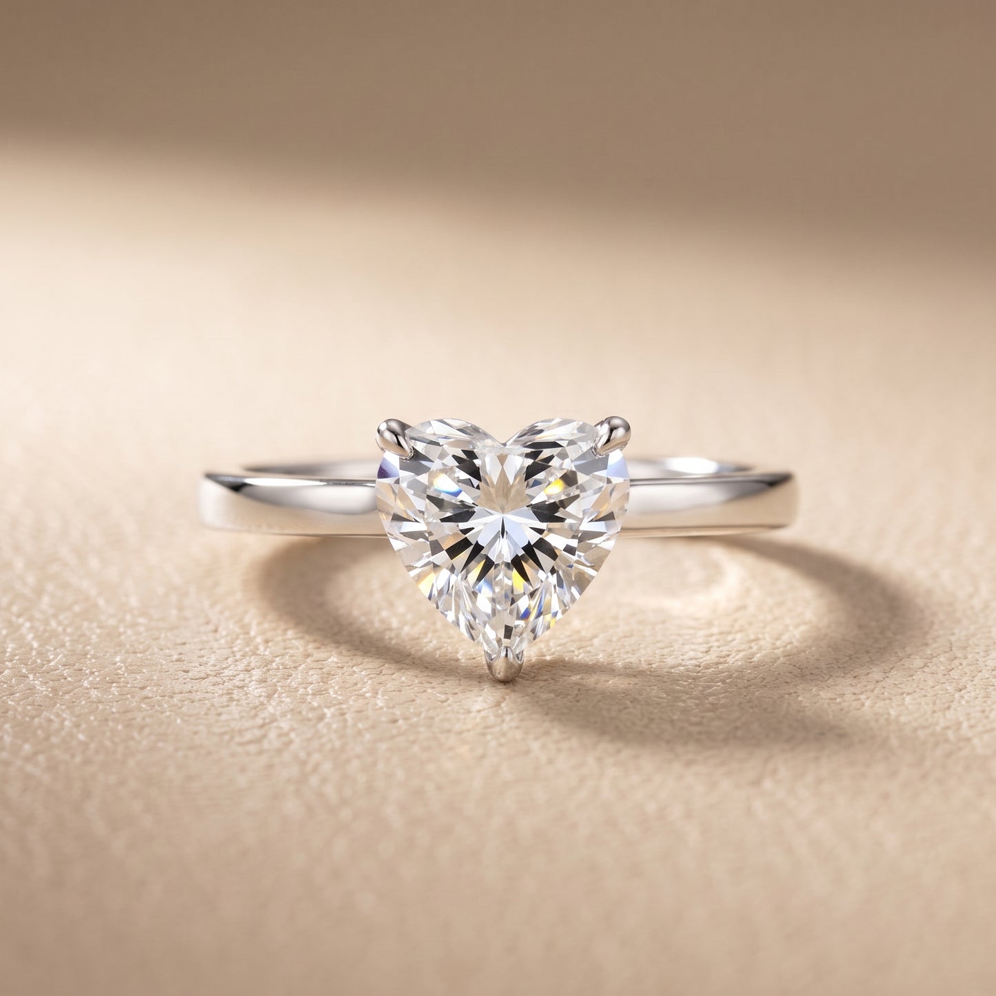 Kaia Solitaire Heart Diamond Ring in Silver - front.jpg