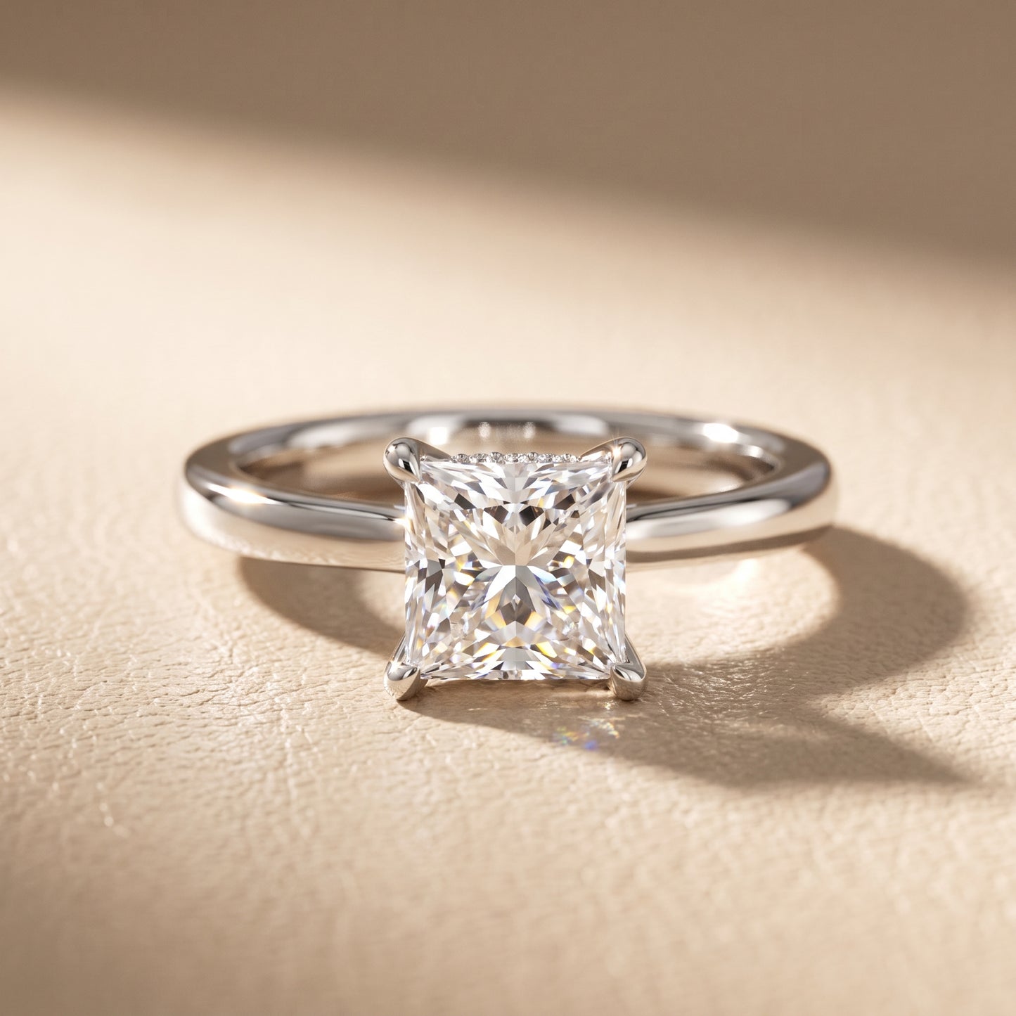 Mena Hidden Halo Princess Diamond Engagement Ring in White Gold - front.jpg