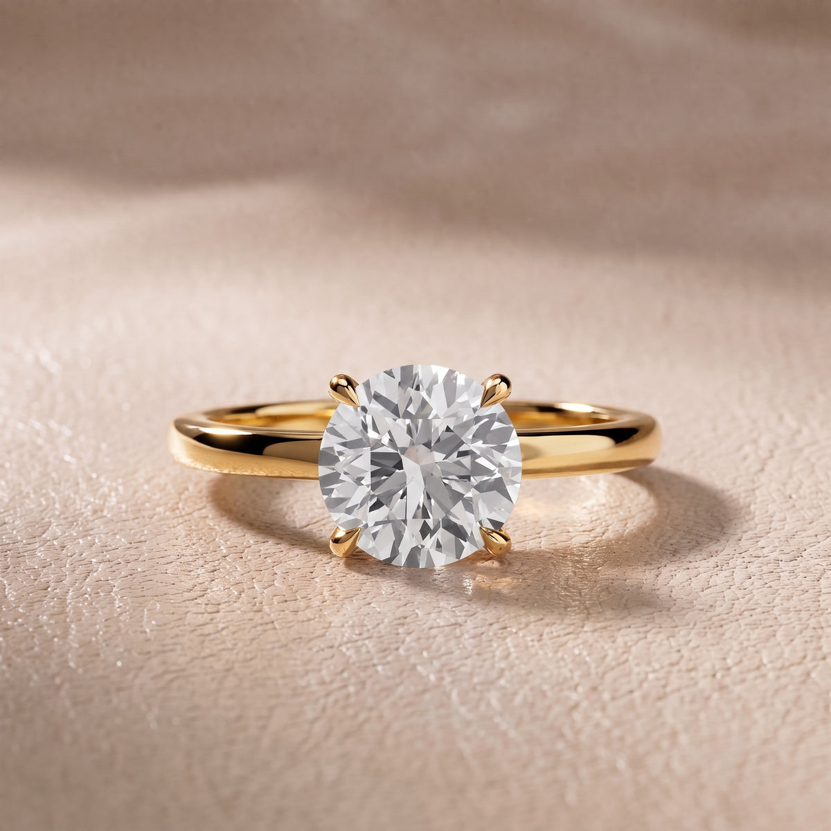 Nadia Petite Solitaire Round Diamond Engagement Ring in Yellow Gold - front.jpg