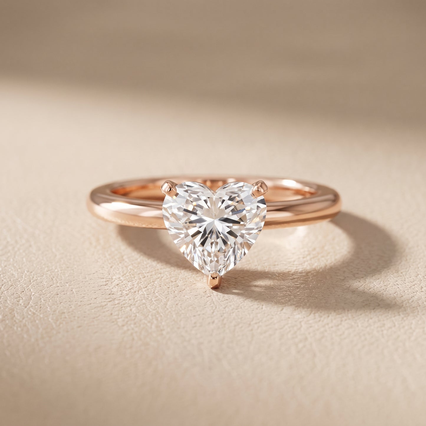 Amira Six-Prong Solitaire Heart Diamond Engagement Ring in Rose Gold - front.jpg