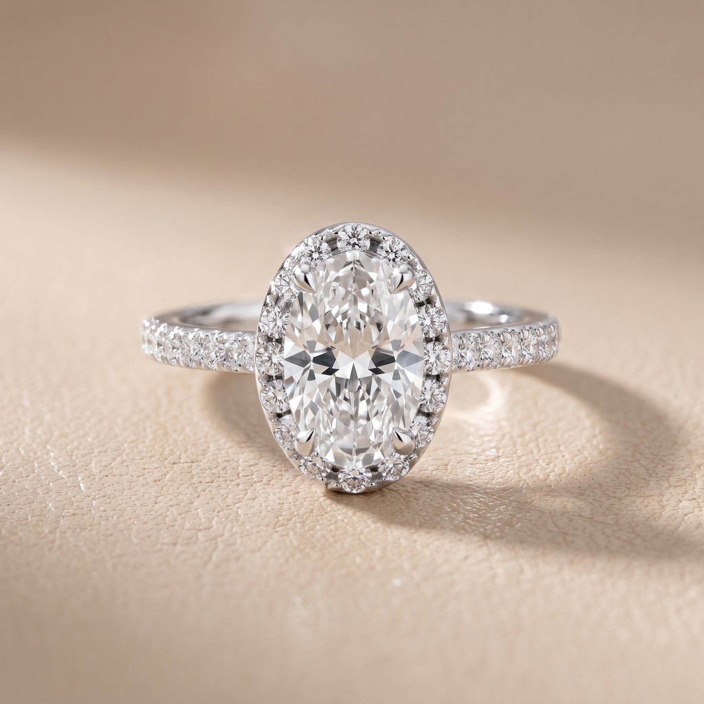 Amara Halo Claw Prong Oval Diamond Ring in White Gold - front.jpg