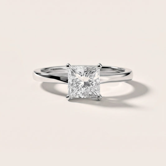Matilda Cathedral Solitaire Princess Diamond Engagement Ring in White Gold