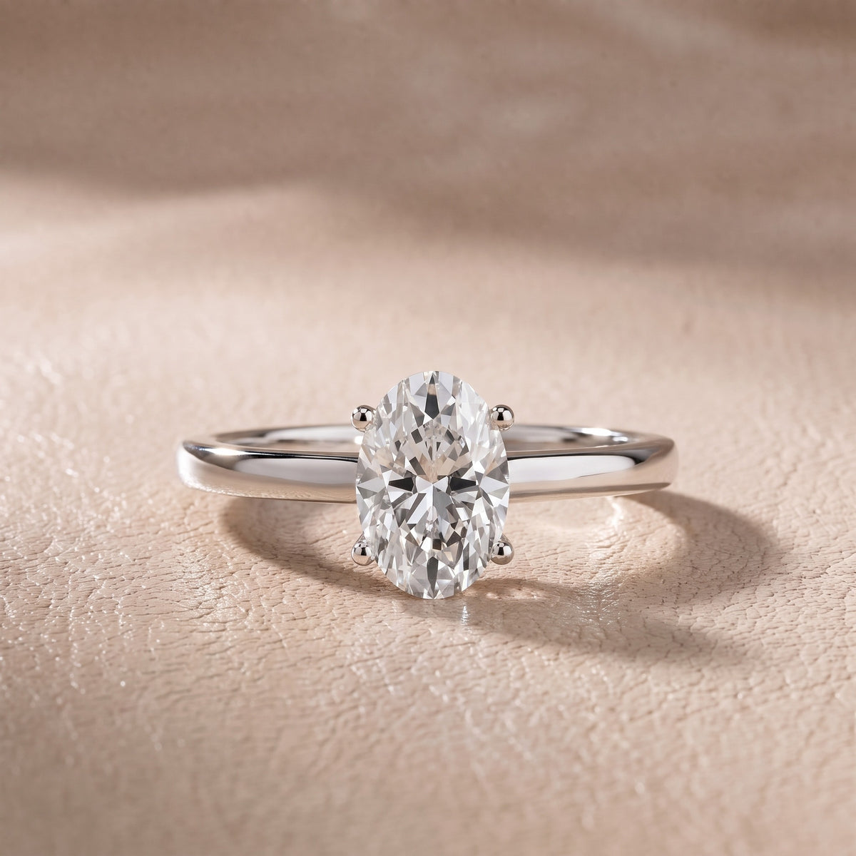 Iris Vintage Oval Diamond Engagement Ring in White Gold - front.jpg