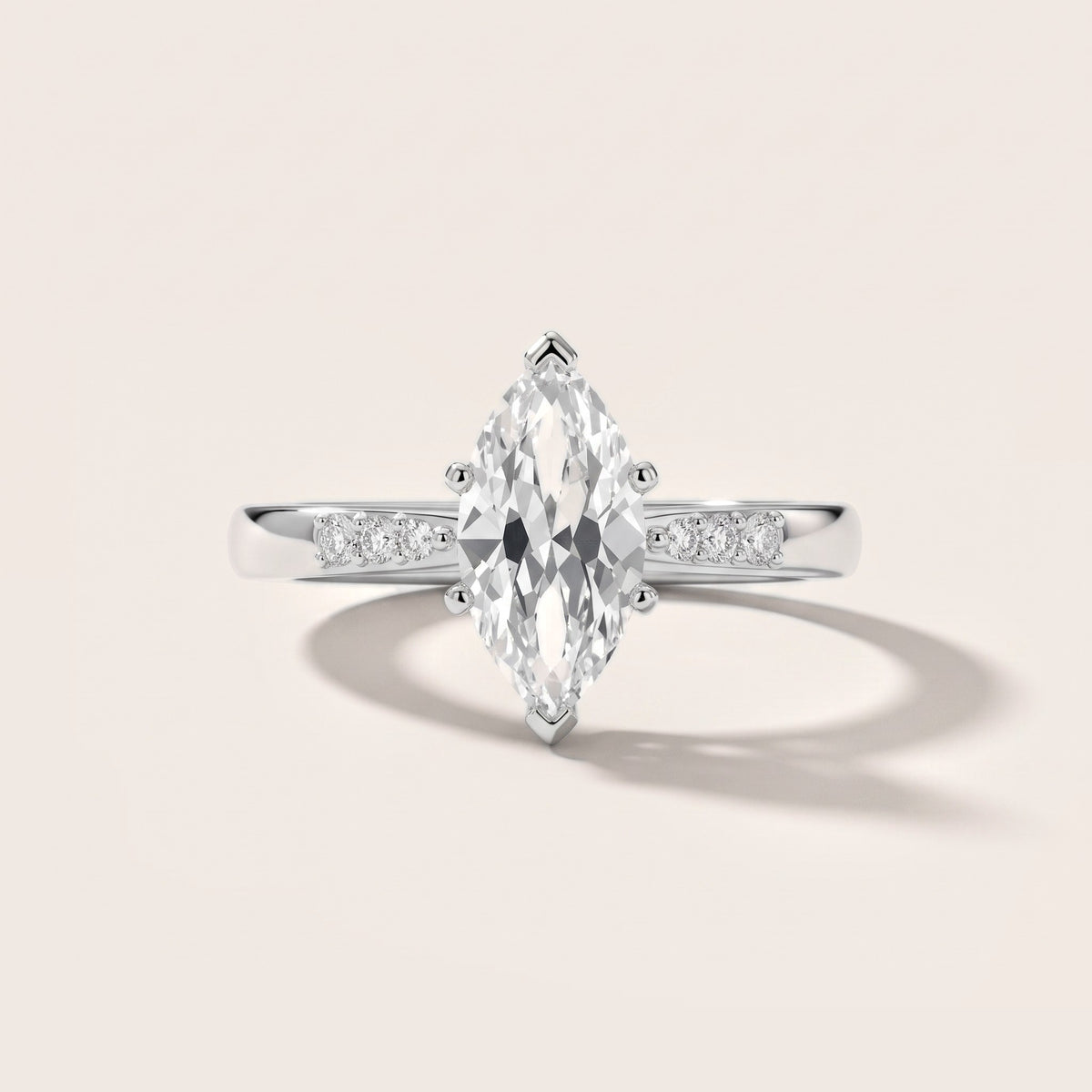Eugenie Flush-Set Marquise Diamond Engagement Ring in White Gold - front.jpg