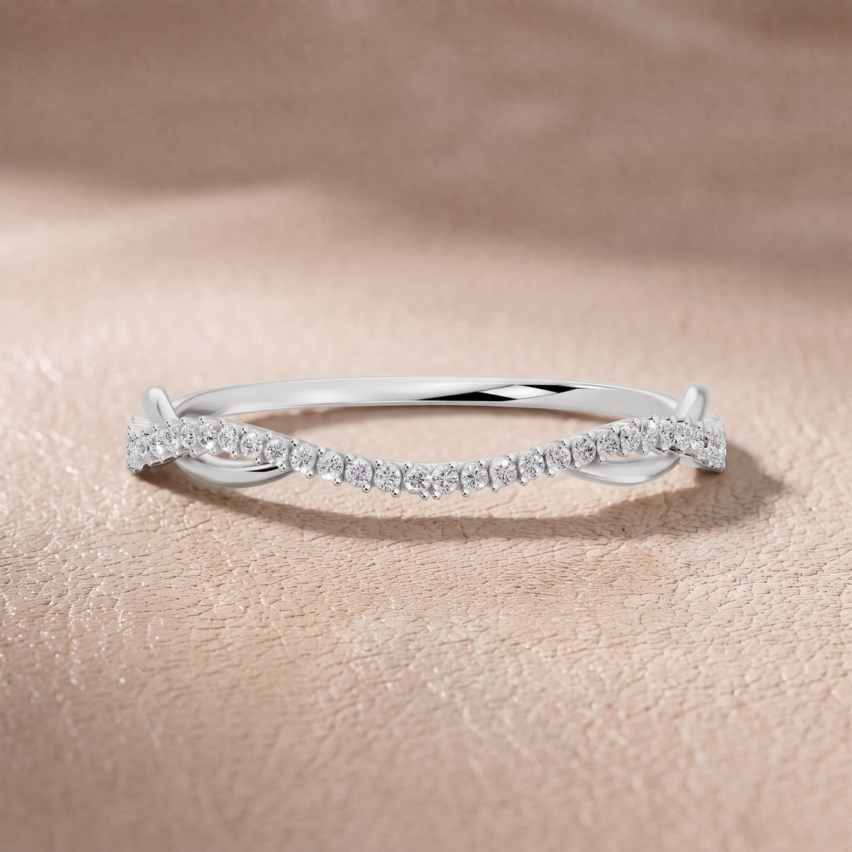 Ivy Petite Twist Round Diamond Half Eternity Band in Silver - front.jpg