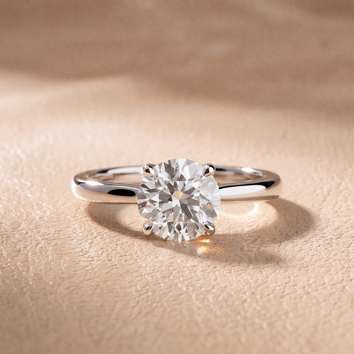 Mena Hidden Halo Round Diamond Engagement Ring in Silver - front.jpg
