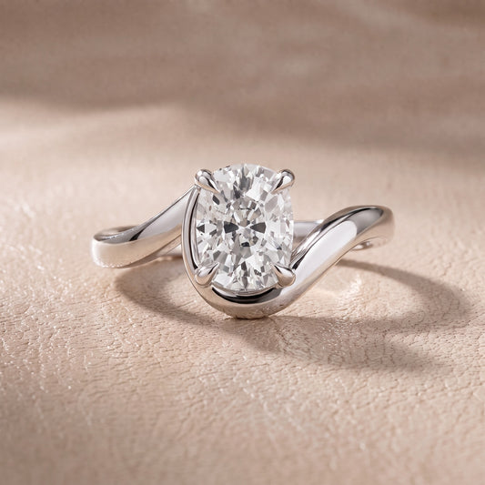Margaux Bypass Solitaire Cushion Diamond Engagement Ring in Platinum - front.jpg