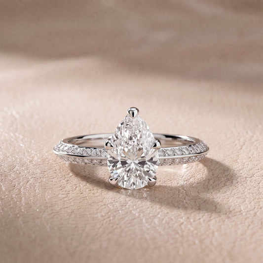 Meredith Knife Edge Pavé Pear Diamond Engagement Ring in White Gold - front.jpg