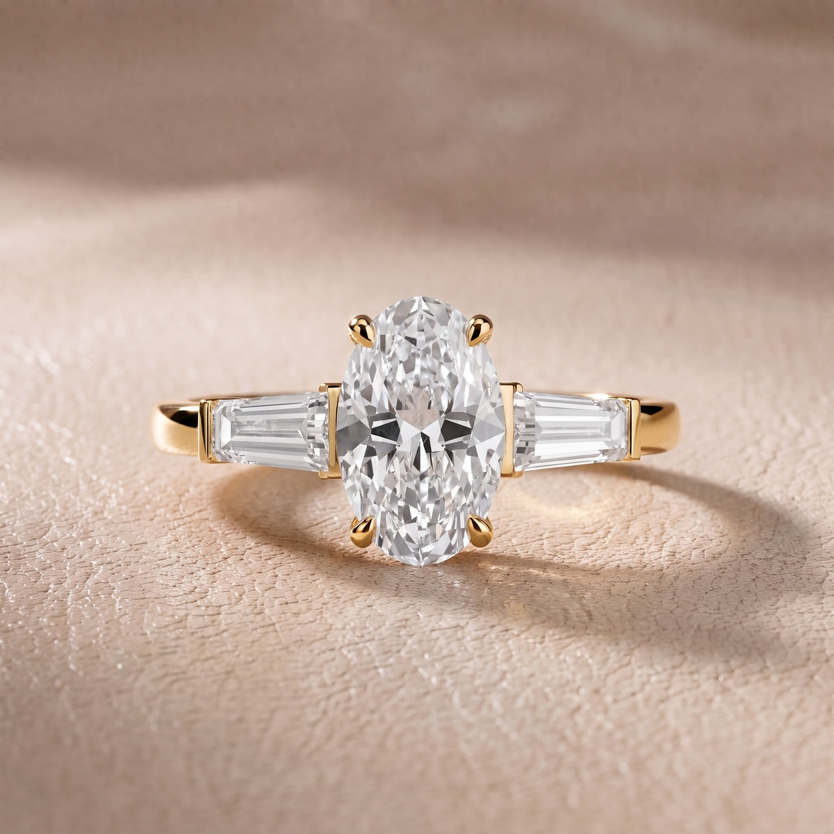 Eloise Tapered Baguette Oval Diamond Engagement Ring in Yellow Gold - front.jpg