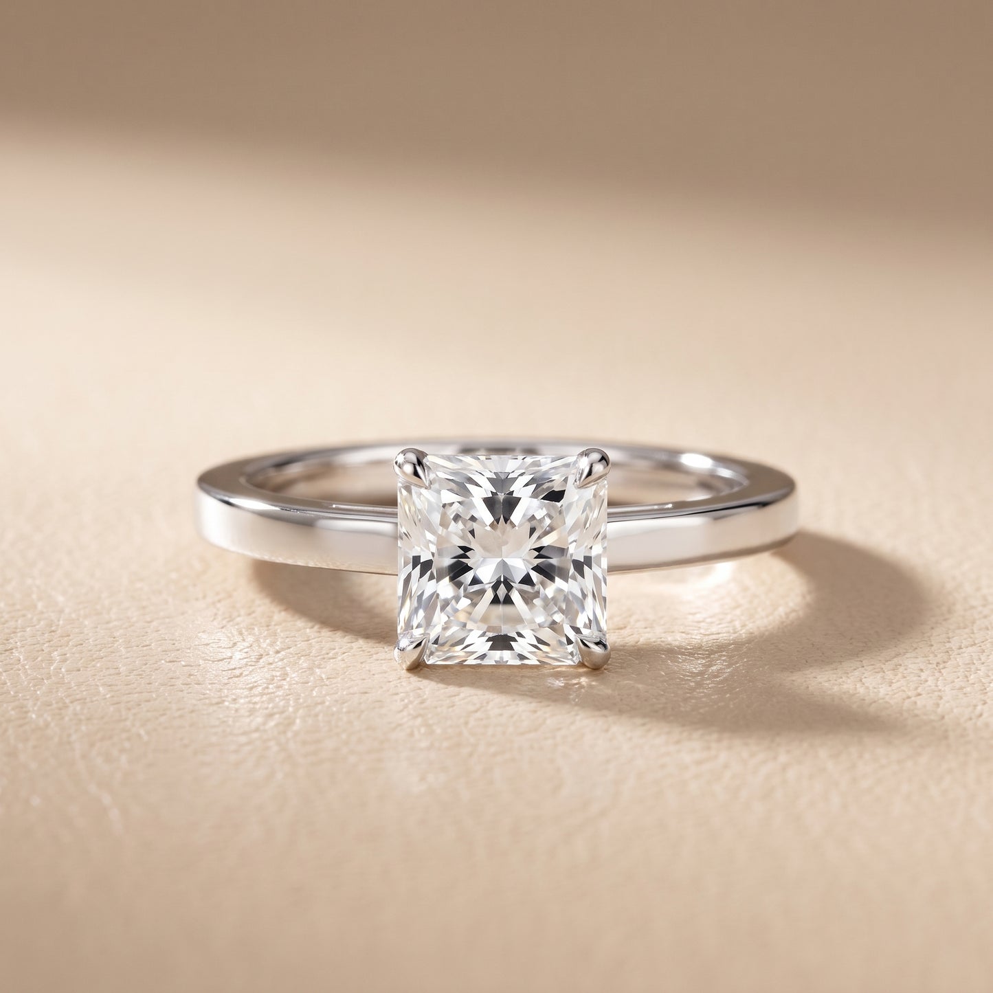 Kaia Solitaire Radiant Diamond Ring in Platinum - front.jpg