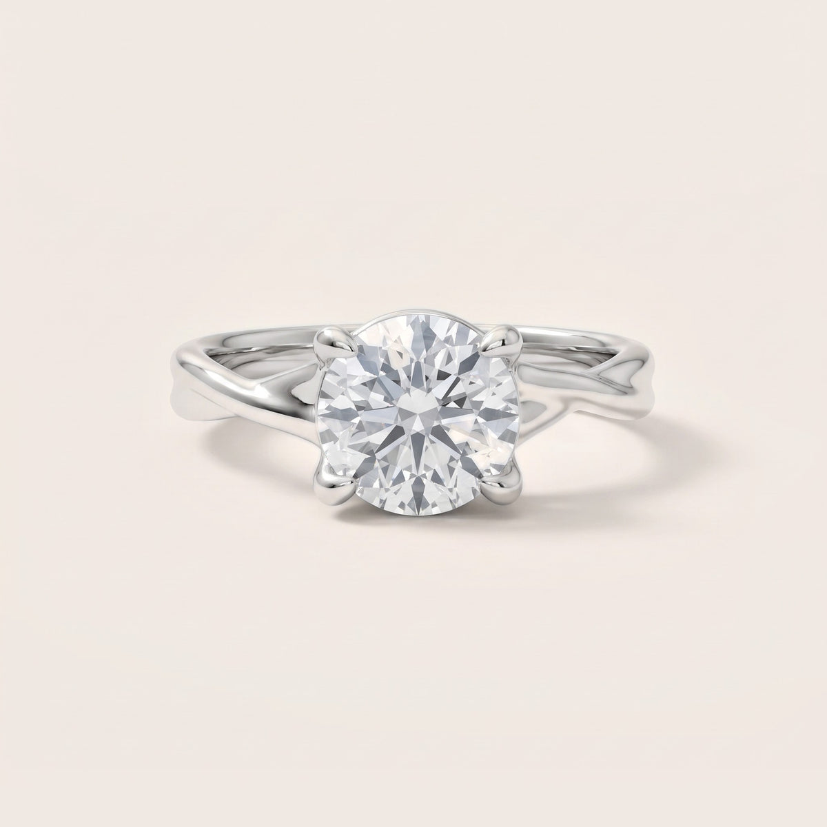 Rosa Twist Solitaire Round Diamond Engagement Ring in Platinum - front.jpg