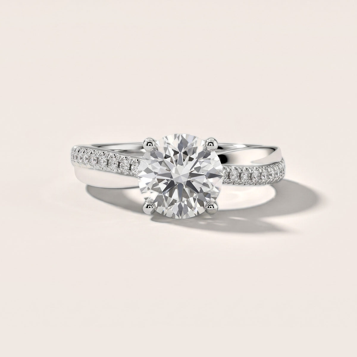 Loma Bypass Pavé Round Diamond Engagement Ring in Silver - front.jpg