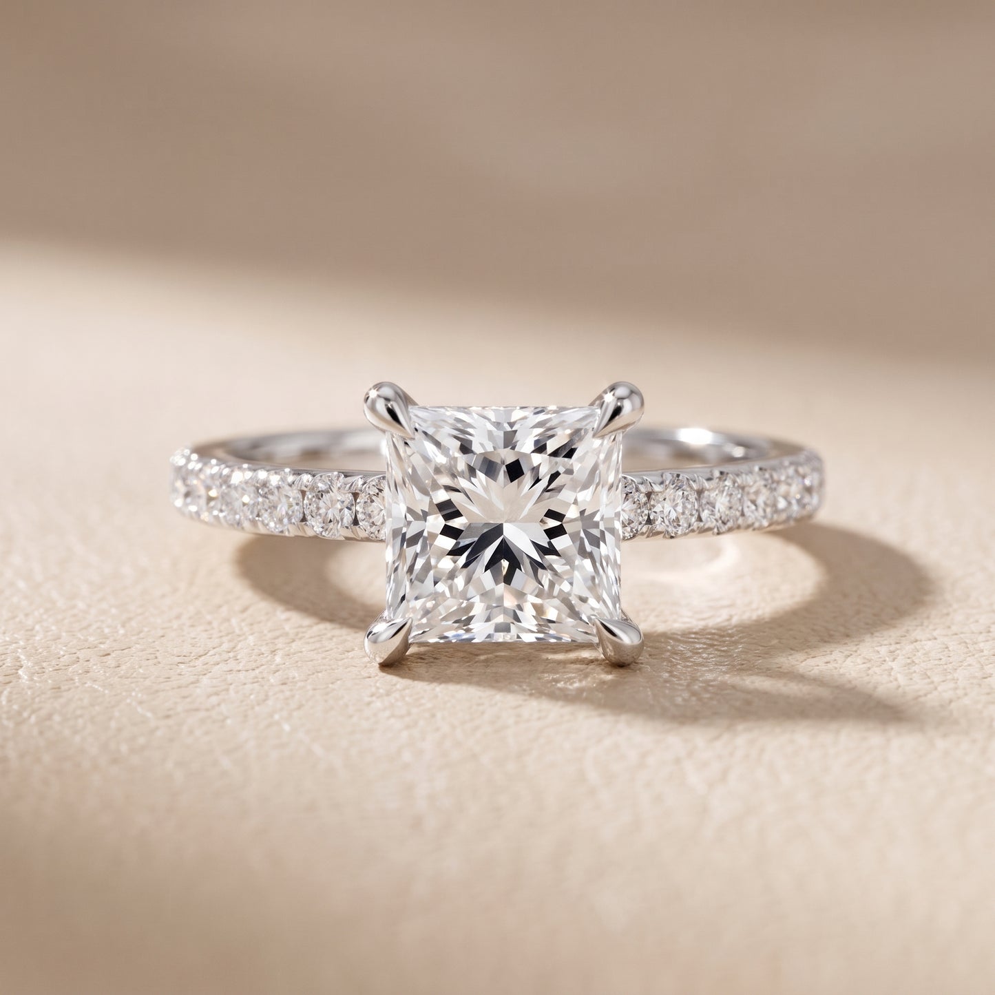Maya Hidden Halo Pavé Princess Diamond Engagement Ring in Silver - front.jpg