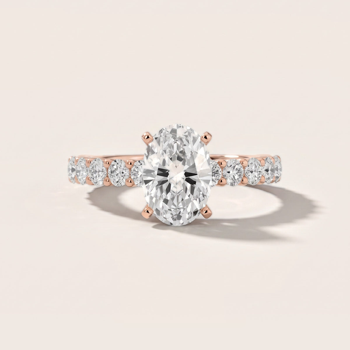 Heloise Statement Pavé Oval Diamond Engagement Ring in Rose Gold - front.jpg