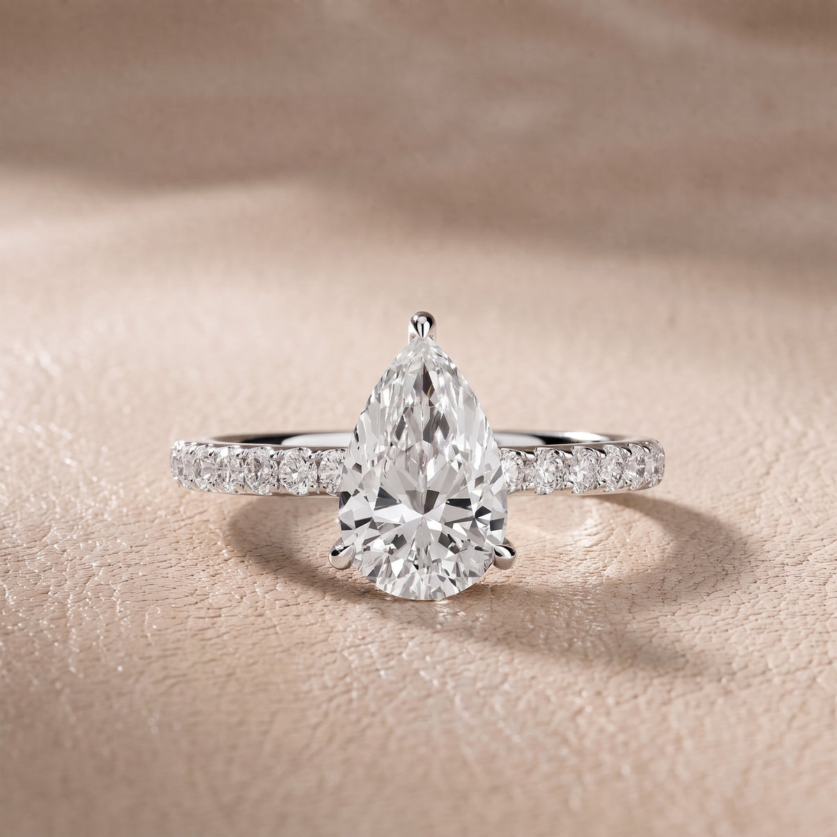 Thea Hidden Halo Pavé Pear Diamond Engagement Ring in White Gold - front.jpg