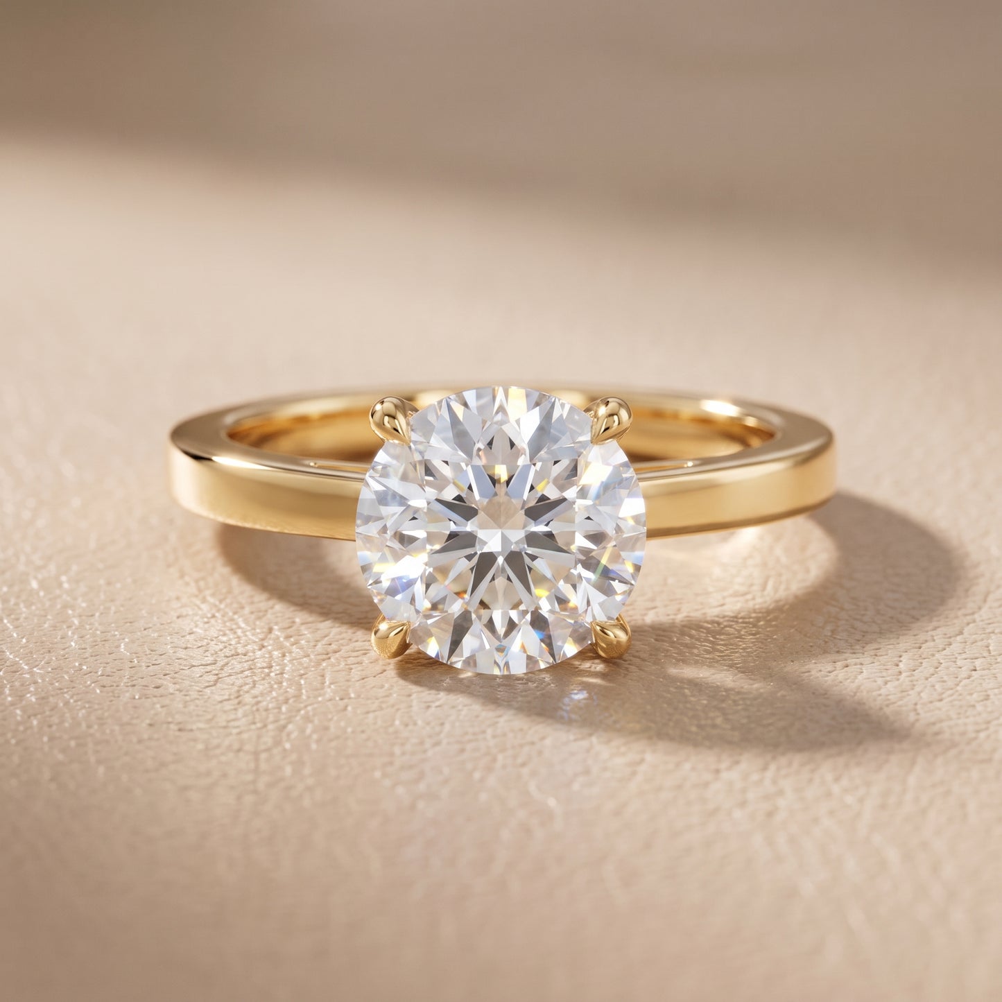 Kaia Solitaire Round Diamond Ring in Yellow Gold - front.jpg