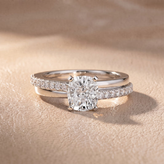 Edith Criss Cross Pavé Cushion Diamond Engagement Ring in White Gold - front.jpg