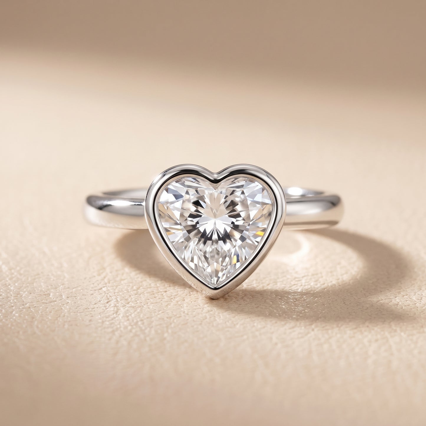 Maeve Bezel Solitaire Heart Diamond Ring in Silver - front.jpg