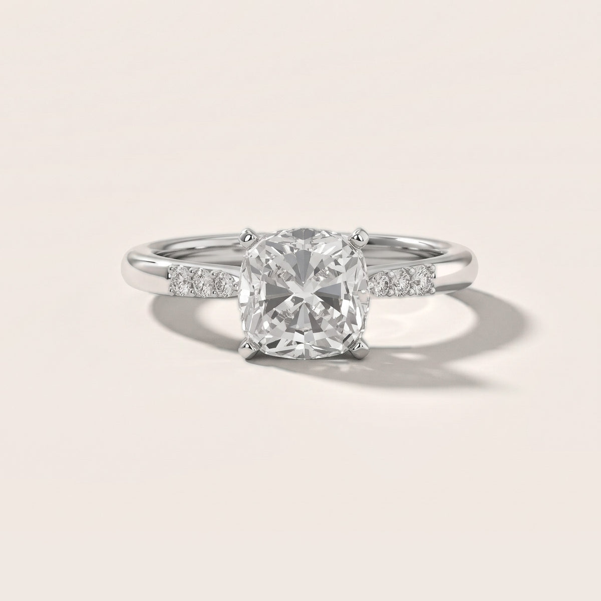 Aveline Flush-Set Cushion Diamond Engagement Ring in Silver - front.jpg
