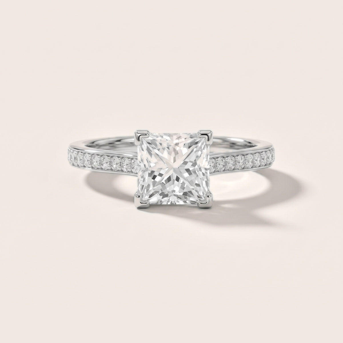 Nancy Trellis Pavé Princess Diamond Engagement Ring in Silver - front.jpg