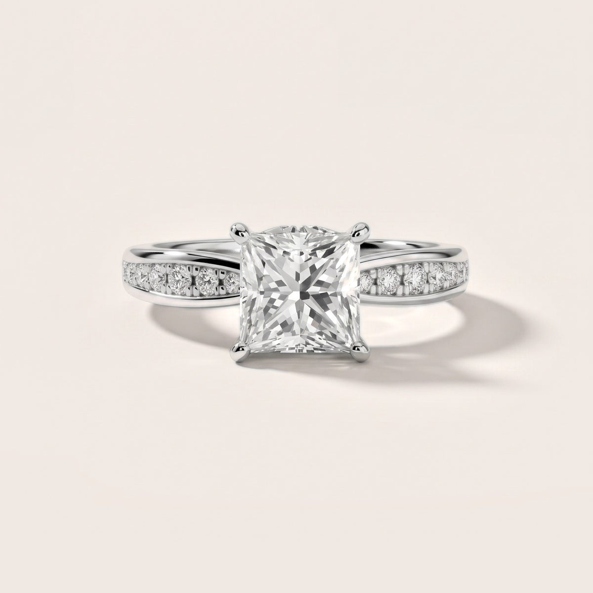 Ione Hidden Halo Pavé Princess Diamond Engagement Ring in White Gold - front.jpg