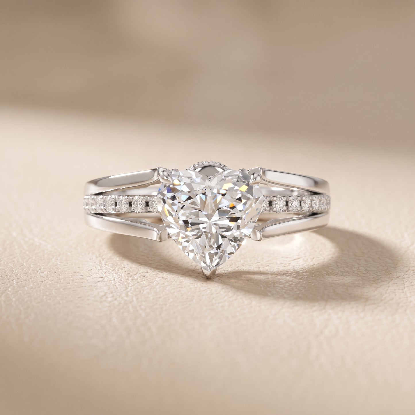 Scarlett Split Shank Pavé Heart Diamond Ring in White Gold - front.jpg