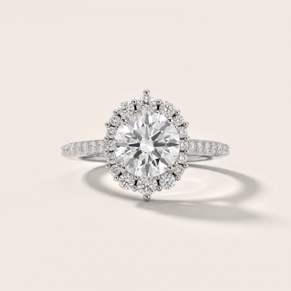 Rowena Graduated Halo Round Diamond Engagement Ring in Platinum - front.jpg