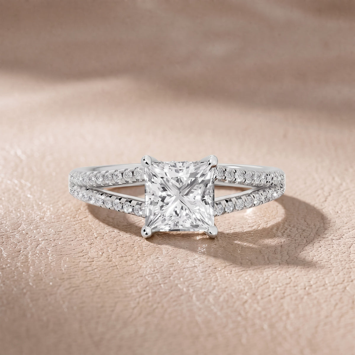 Eternal Embrace Princess Diamond Engagement Ring in Platinum - front.jpg