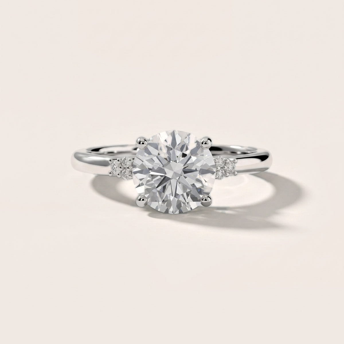 Vail Starburst Cluster Round Diamond Engagement Ring in Silver - front.jpg