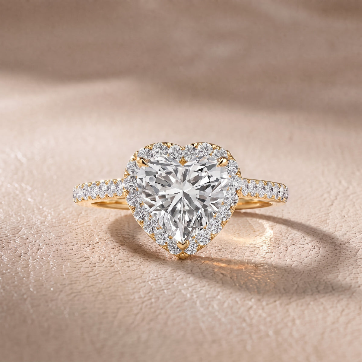 Alma Halo Pavé Heart Diamond Engagement Ring in Yellow Gold - front.jpg