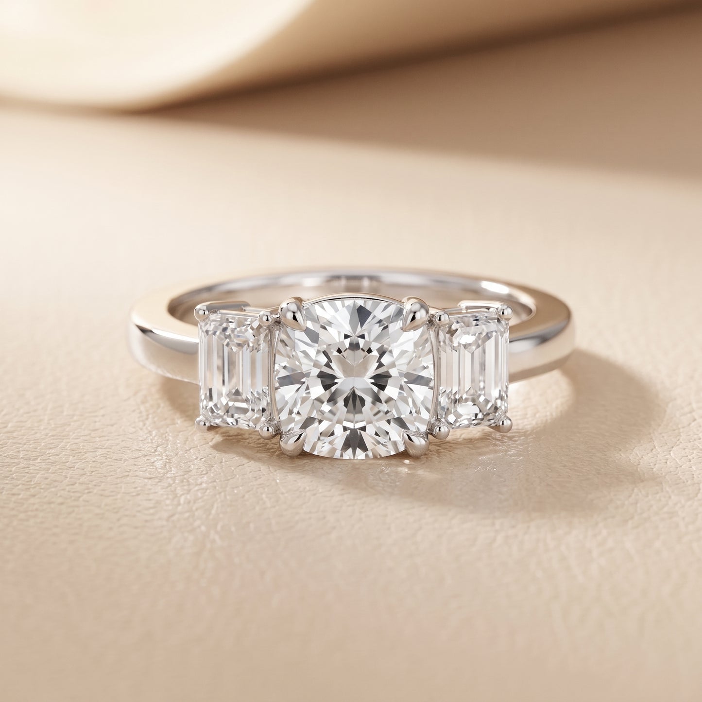 Zoe Three-Stone Cushion Diamond Ring in White Gold - front.jpg