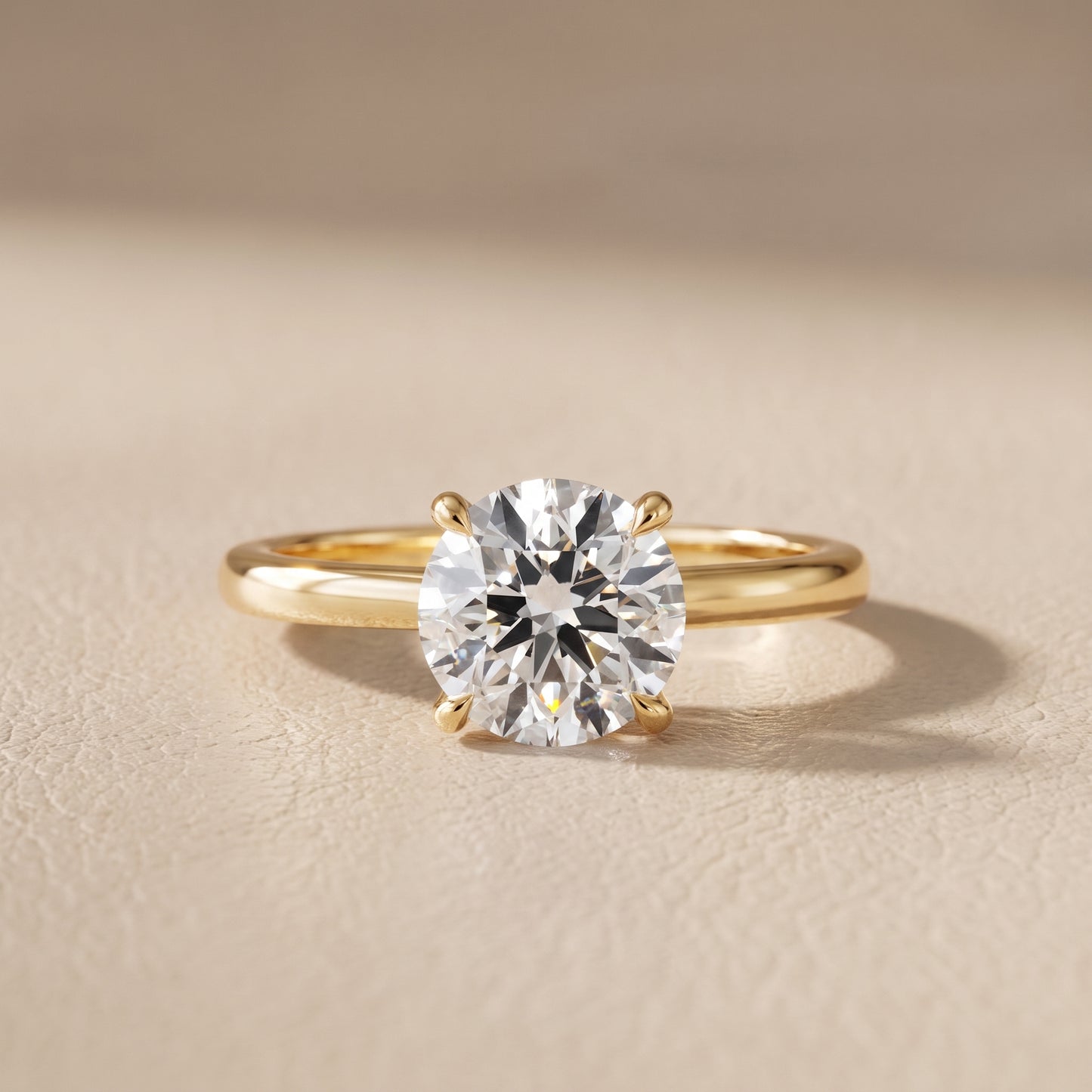 Lyla Petite Solitaire Round Diamond Engagement Ring in Yellow Gold - front.jpg
