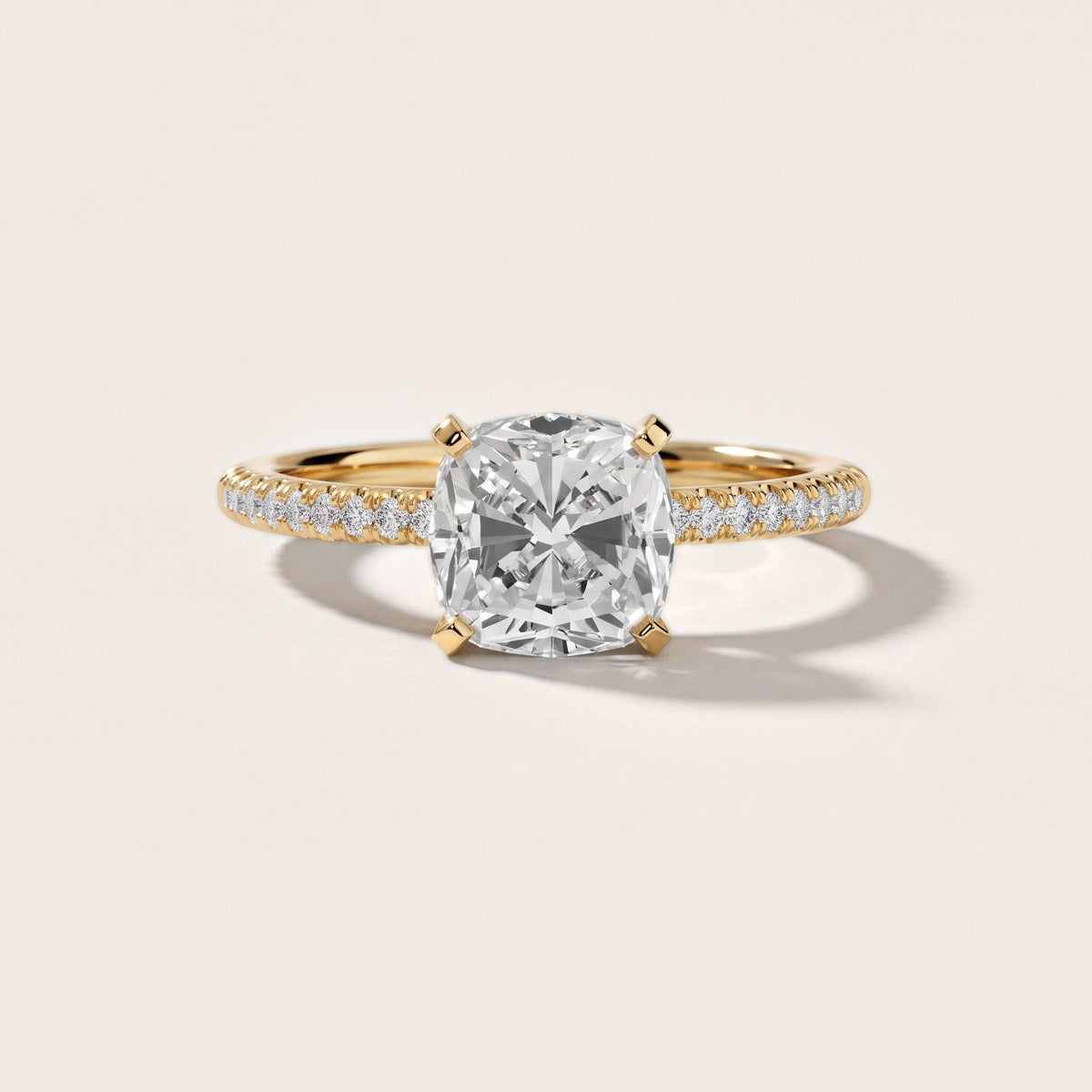 Ariel French Pavé Cushion Diamond Engagement Ring in Yellow Gold - front.jpg