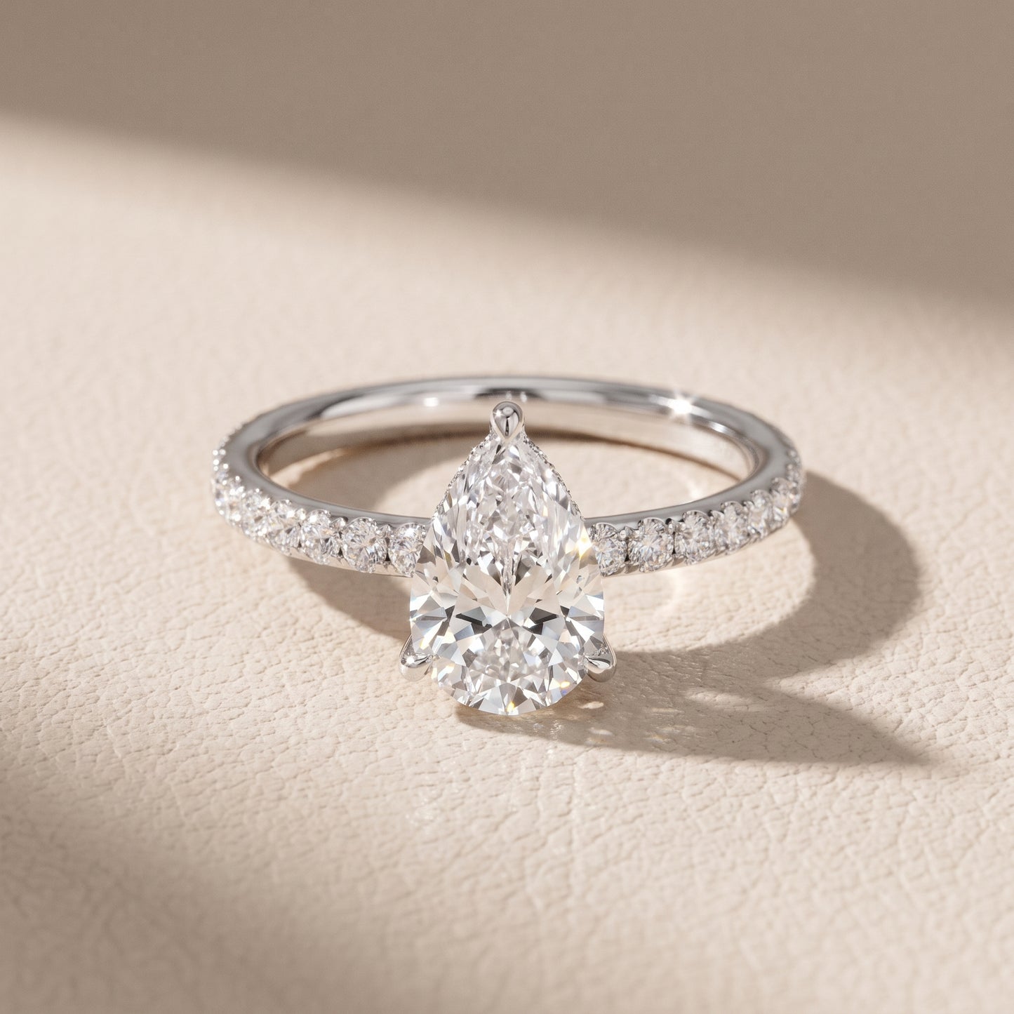 Thea Hidden Halo Pavé Pear Diamond Engagement Ring in White Gold - front.jpg