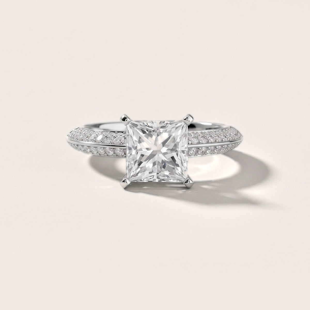 Lorna Knife Edge Pavé Princess Diamond Engagement Ring in White Gold - front.jpg