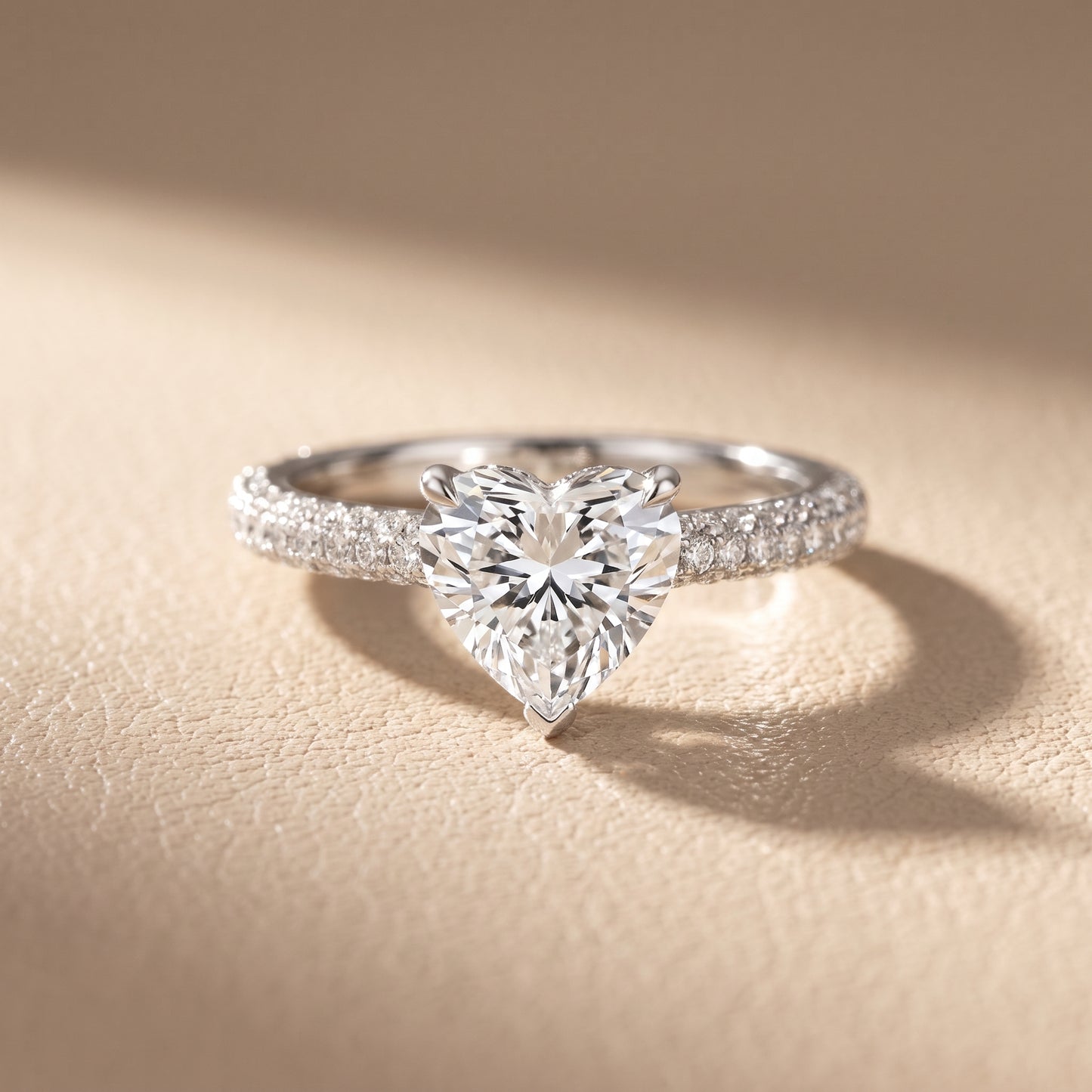 Della Hidden Halo Pavé Heart Diamond Engagement Ring in Silver - front.jpg