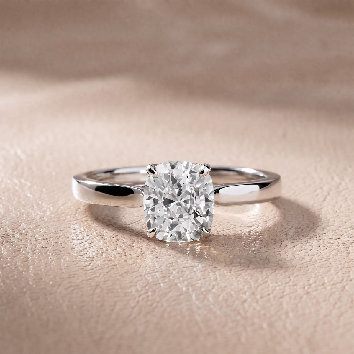 Isabella Bloom Solitaire Cushion Diamond Engagement Ring in White Gold - front.jpg