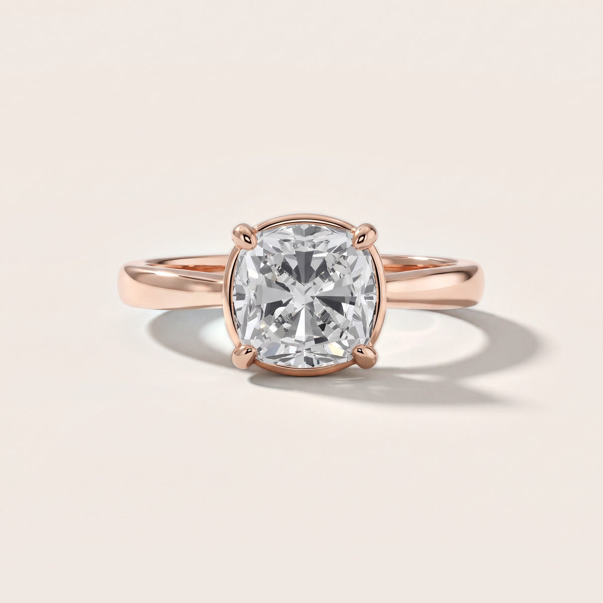 Miriam Basket Solitaire Cushion Diamond Engagement Ring in Rose Gold - front.jpg