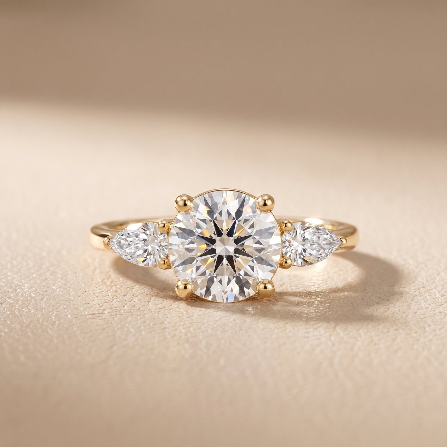 Faye Three-Stone Trellis Round Diamond Ring in Yellow Gold - front.jpg