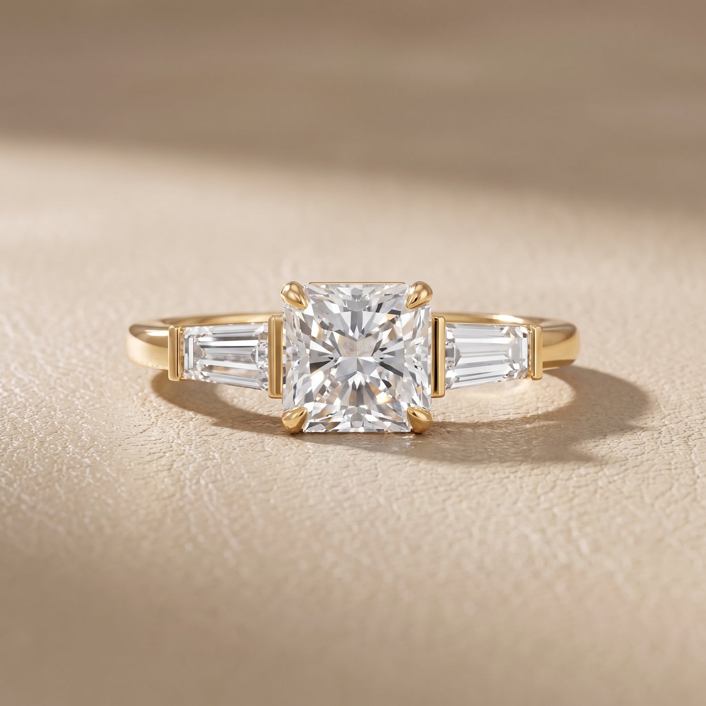 Zelda Tapered Baguette Radiant Diamond Engagement Ring in Yellow Gold - front.jpg