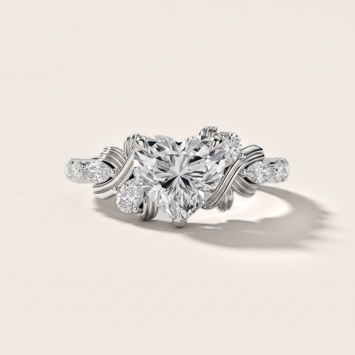 Lanai Marquise-Side Heart Diamond Engagement Ring in Silver - front.jpg