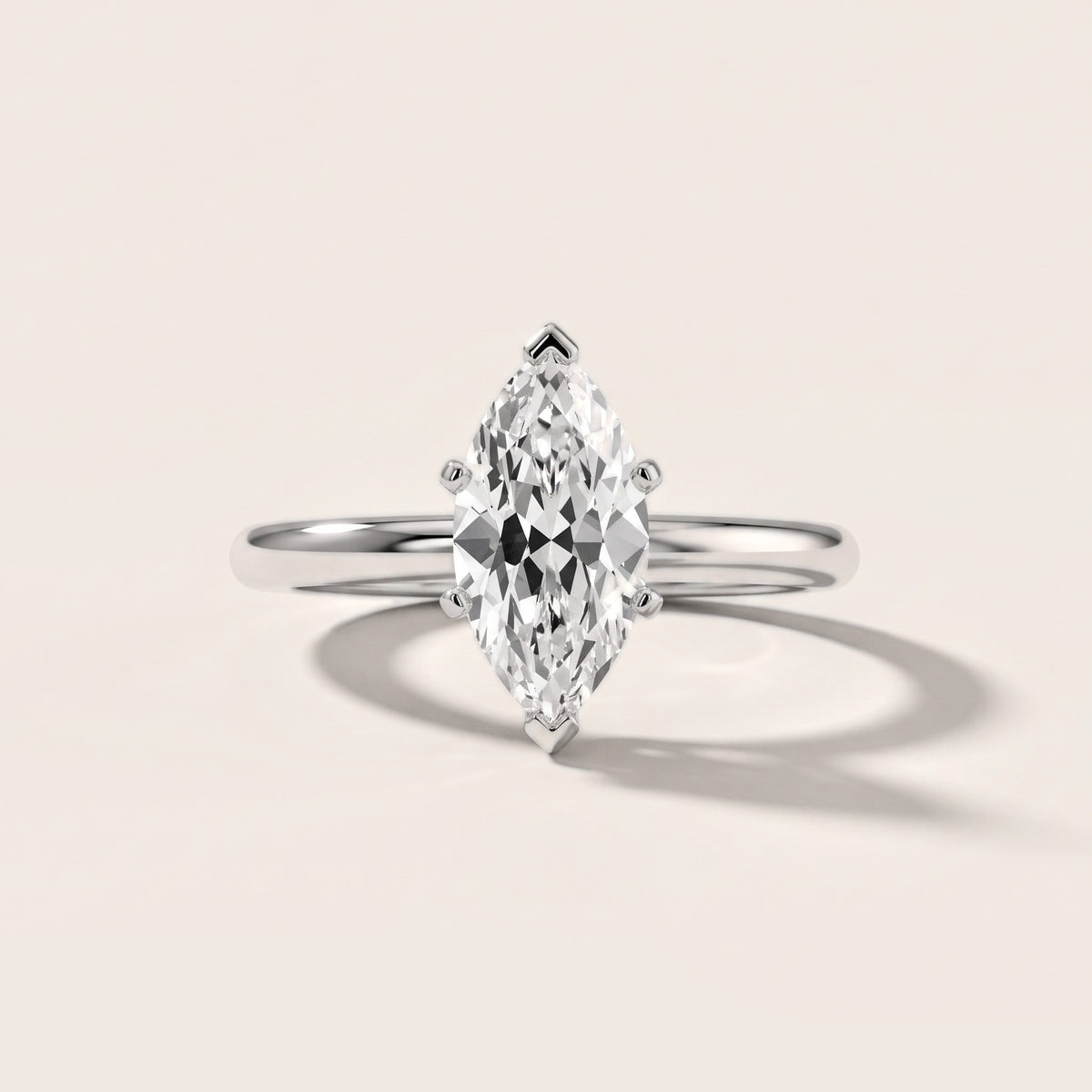 Aida Solitaire Knife Edge Marquise Diamond Engagement Ring in Silver - front.jpg