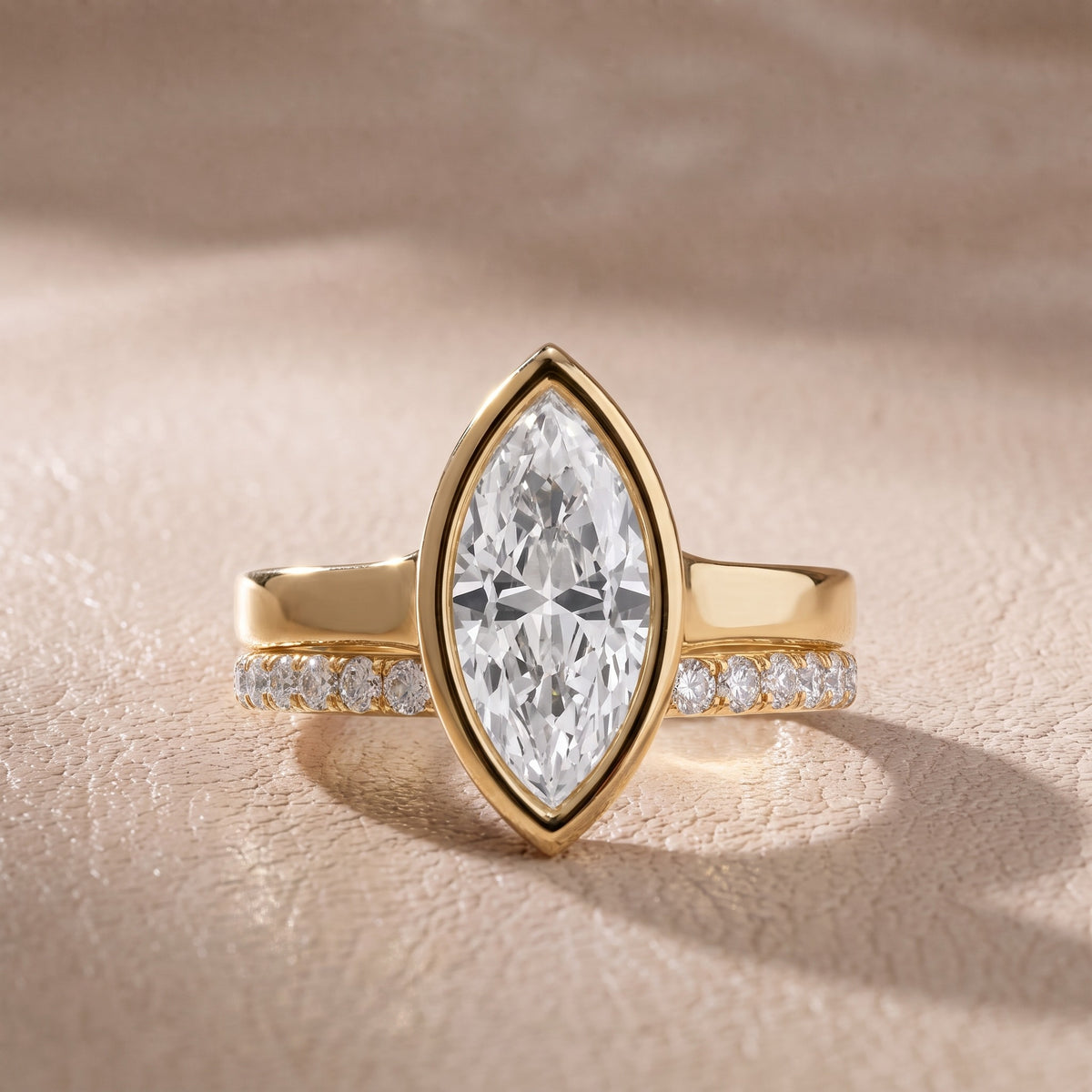 Ayla Bezel Bypass Marquise Diamond Engagement Ring in Yellow Gold - front.jpg