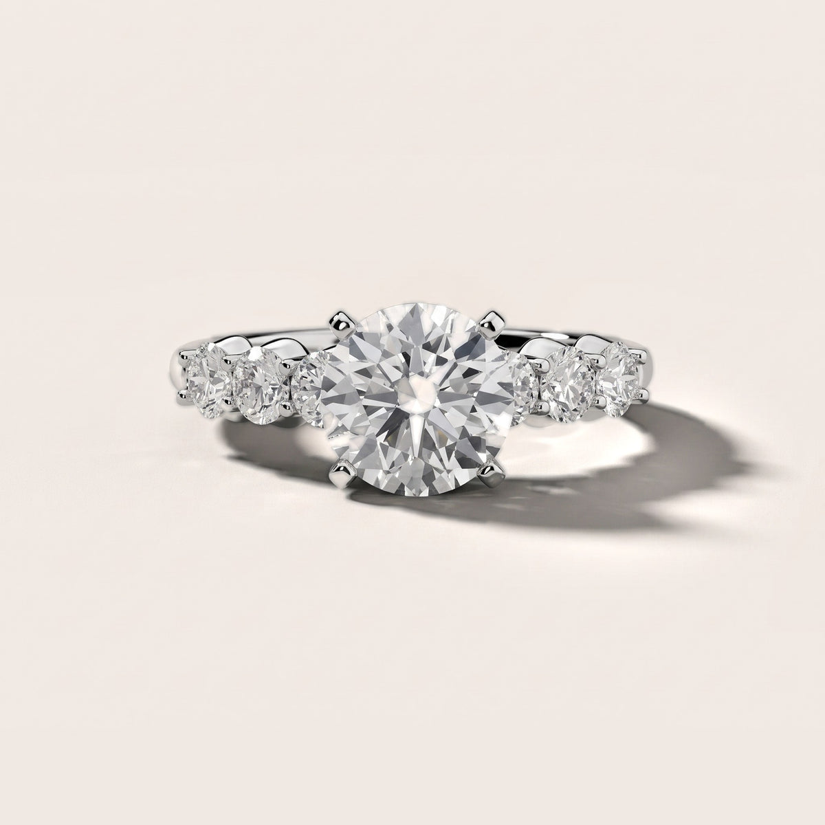 Lenora Scalloped Statement Round Diamond Engagement Ring in Silver - front.jpg