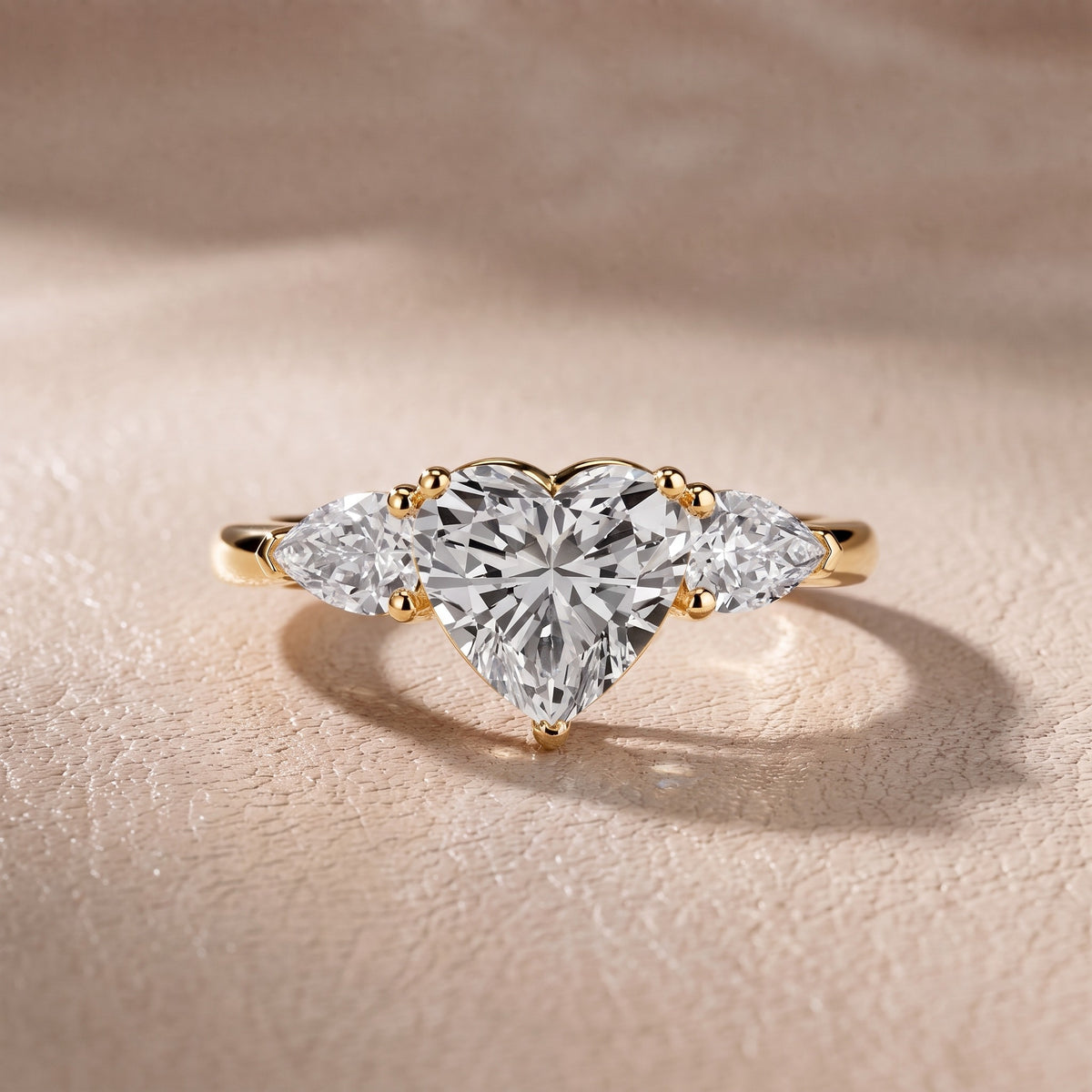 Sophia Three-Stone Heart Diamond Engagement Ring in Yellow Gold - front.jpg