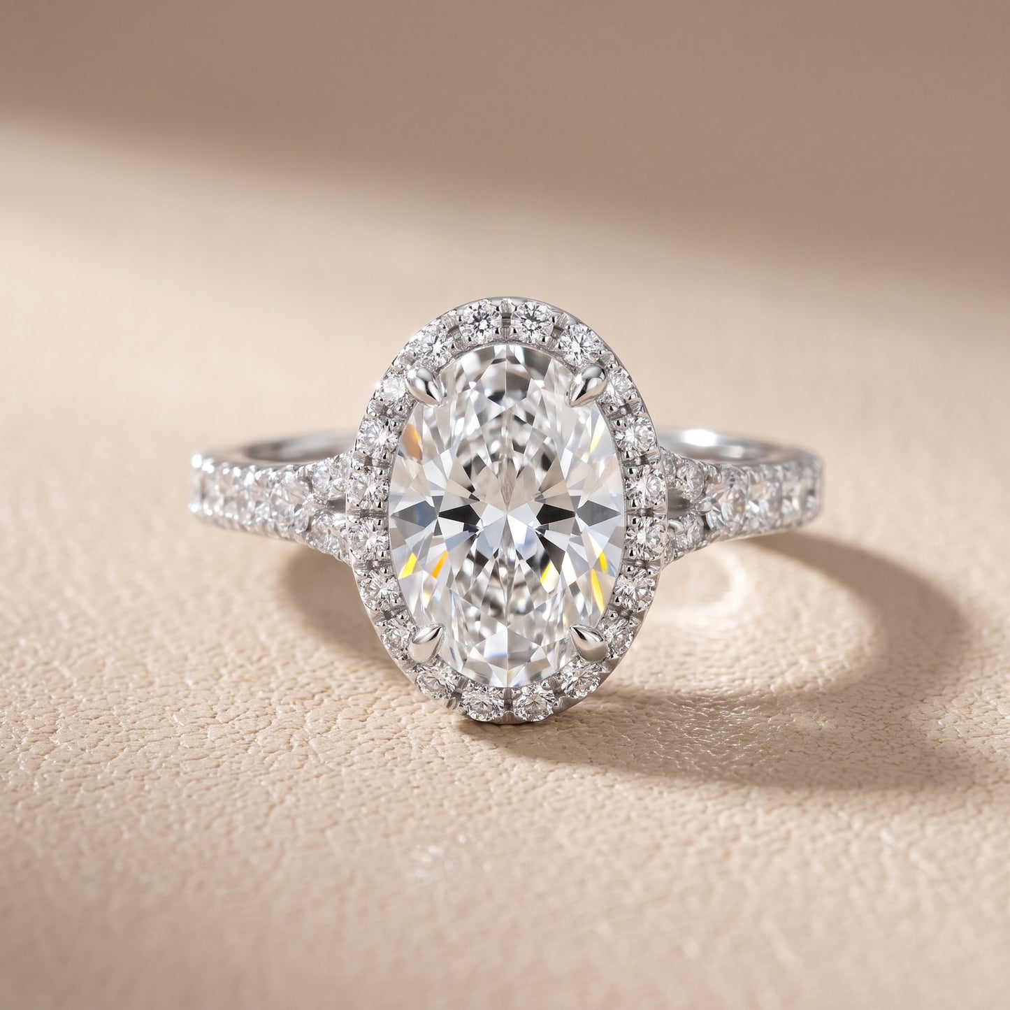 Bella Halo Pavé Oval Diamond Engagement Ring in Platinum - front.jpg