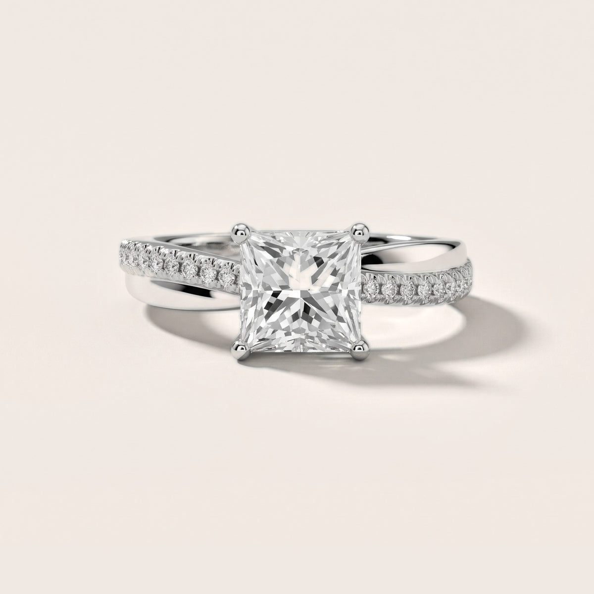 Loma Bypass Pavé Princess Diamond Engagement Ring in Silver - front.jpg