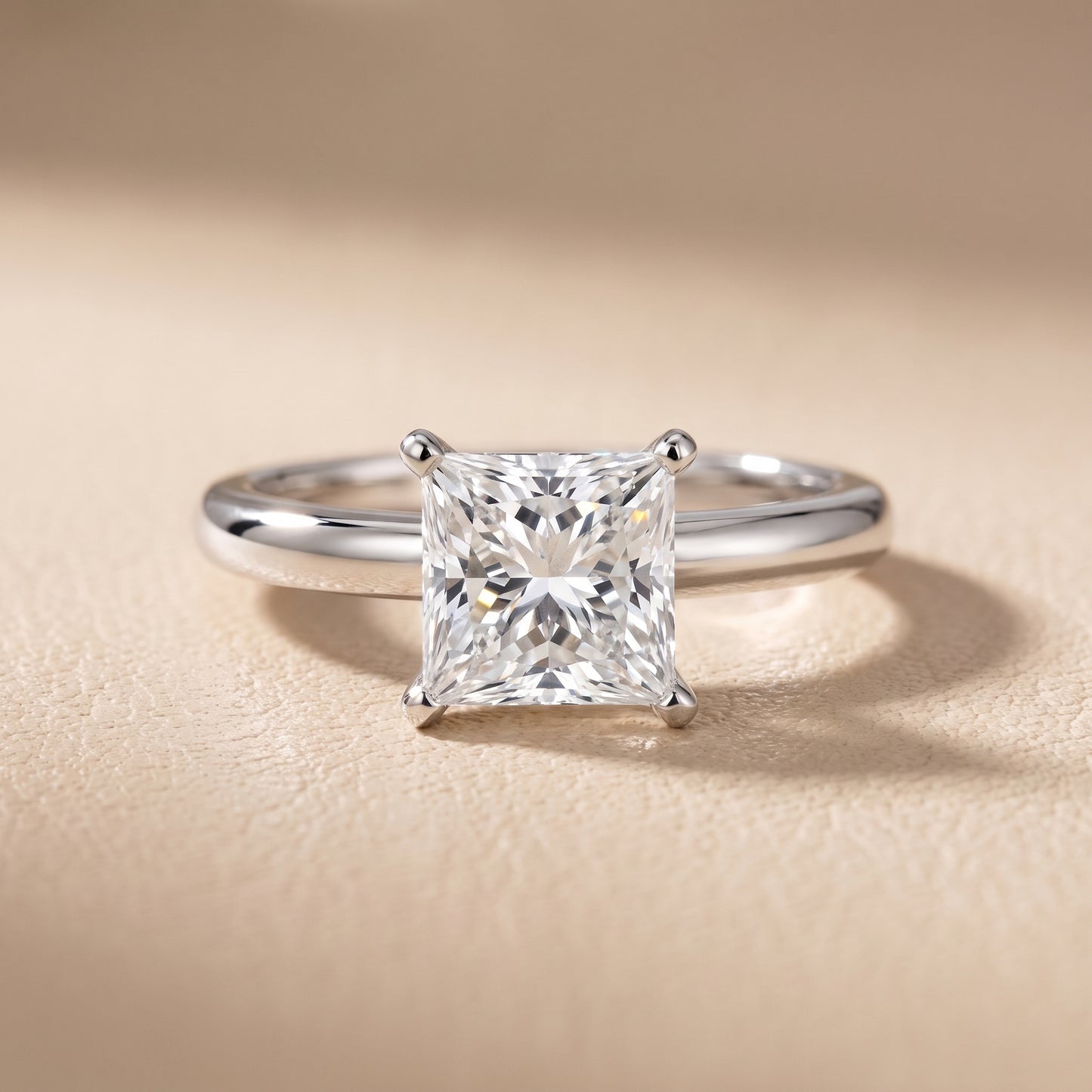 Wren Solitaire Princess Diamond Ring in White Gold - front.jpg