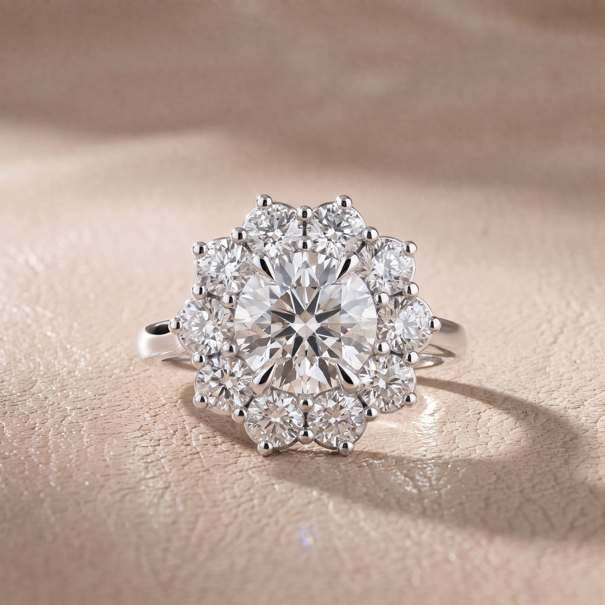Halo Glow Round Diamond Engagement Ring in White Gold - front.jpg